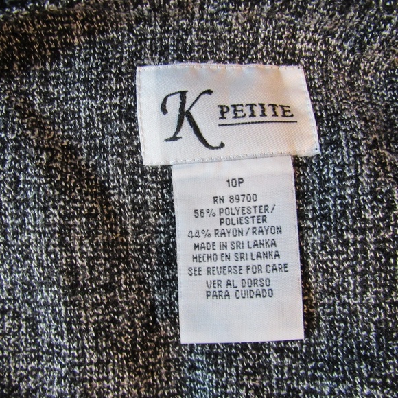 K Petite gray/white/black tweed open front jacket - Picture 7 of 7